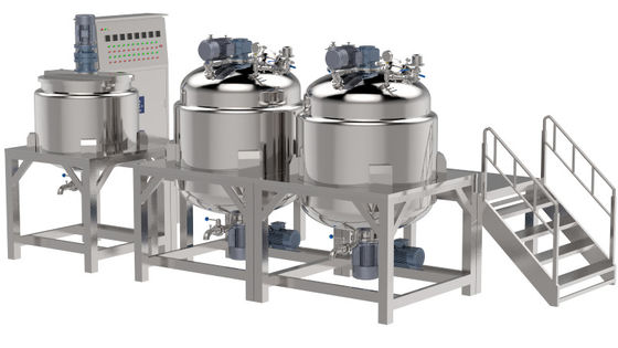 Three Layer Liquid Detergent Making Machine With Homogenizing Head Double Jackets