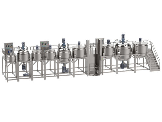 Vacuum Emulsifying Mixer Toothpatse Making Machine With Hydraulic Lifting